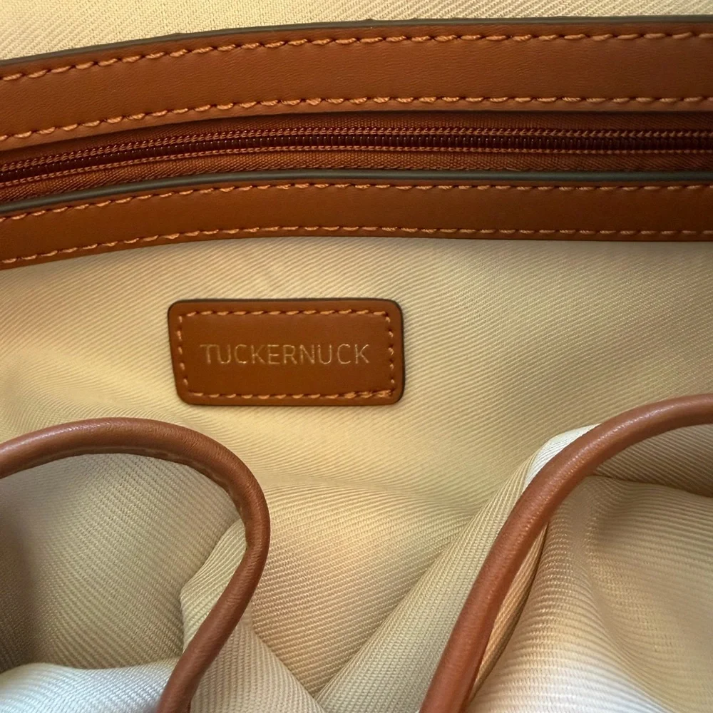 NWOT Tuckernuck Cream Crochet Leather Dakota Bucket Bag - Picture 11 of 11